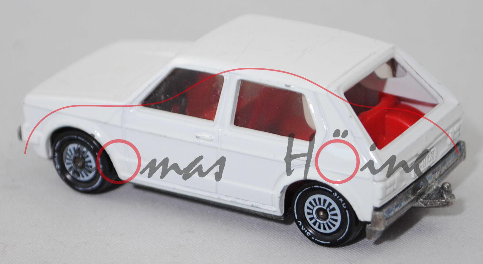 〈Siku〉ジク VW GOLF ゴルフ LS (西ドイツ製) 06400 HU VW Golf I LS m. 4 Türen (Typ 17, Mod. 78-80), weiß, innen